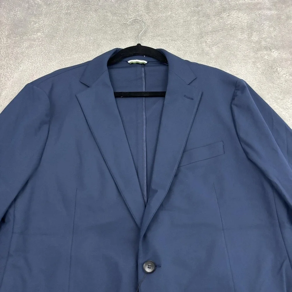 NWT Sene‎ Blazer Jacket Mens 46 Blue FlexTech Single Breasted Business Formal